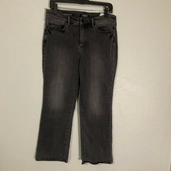 NYDJ Marilyn Straight‎ Gray Jeans Lift Tuck Technology Womens Size 12 Denim - Picture 1 of 11